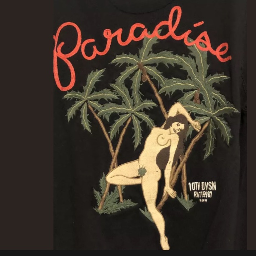 ❤️SOLD❤️ 10.DEEP Black Paradise Embroidered Sweater jumper - Picture 2 of 4